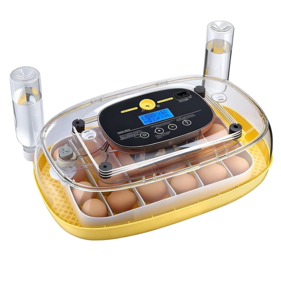 Egg thermostat 24 Eggs Auto Turner LED Candle Temp Humidity Control 360 View Window Auto Water for Chick Duck Quail