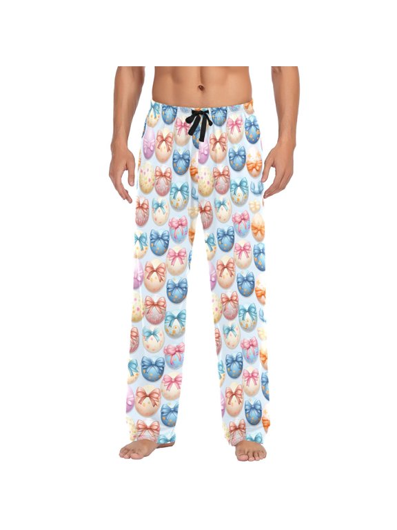 Egg with Bow Tie joogoo Men's Pajama Pants Cotton Long Sleepwear Lounge Pants XL