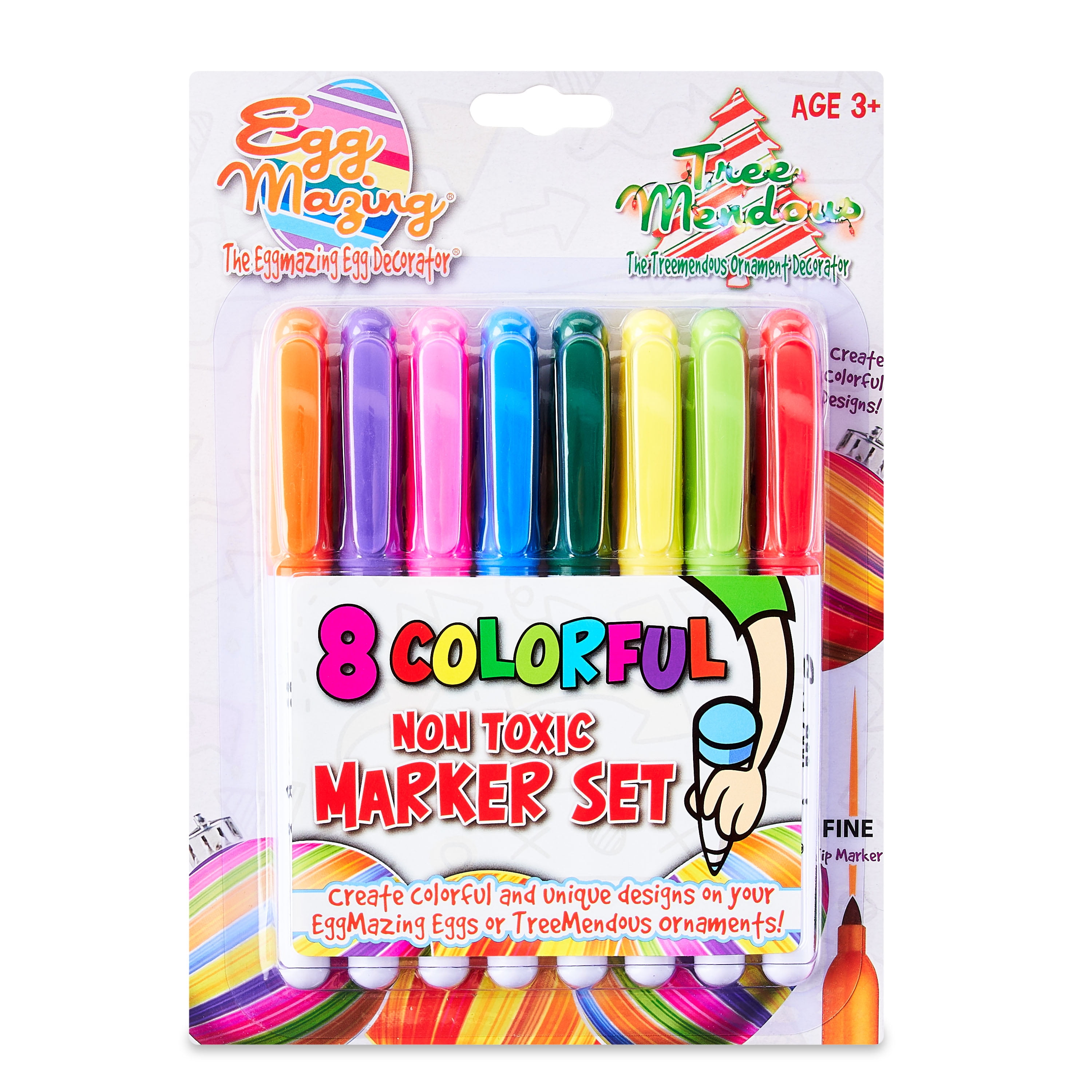 EggMazing 8 Colorful Non Toxic Marker Set, Ages 3+