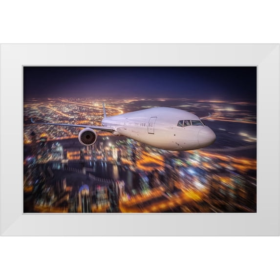 Egger, Marcel 14x10 White Modern Wood Framed Museum Art Print Titled - Nightflight