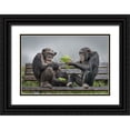 thumbnail image 1 of Egger, Marcel 14x11 Black Ornate Wood Framed with Double Matting Museum Art Print Titled - Monkey Salad, 1 of 4