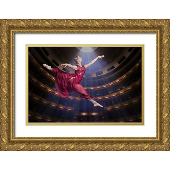 Egger, Marcel 18x13 Gold Ornate Wood Framed with Double Matting Museum Art Print Titled - Ballerinarouge