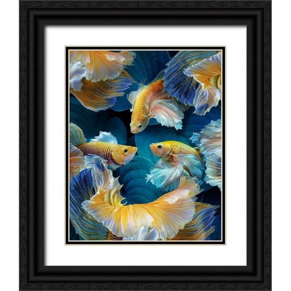 Egger, Marcel 20x24 Black Ornate Wood Framed with Double Matting Museum Art Print Titled - Colorfish