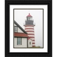 thumbnail image 1 of Eggers, Julie 15x18 Black Ornate Wood Framed with Double Matting Museum Art Print Titled - Maine West Quoddy Head Light at Quoddy Head State Park in Lubec-Maine, 1 of 4
