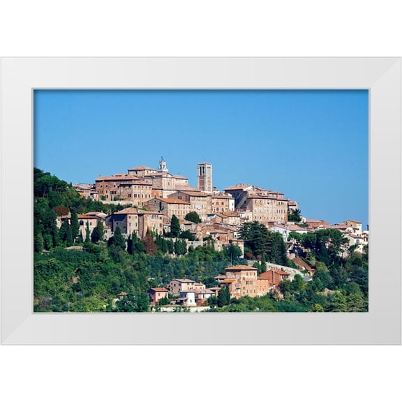Eggers, Julie 18x13 White Modern Wood Framed Museum Art Print Titled - Italy-Tuscany-Montepulciano The medieval and Renaissance hill town of Montepulciano