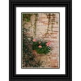 thumbnail image 1 of Eggers, Julie 23x32 Black Ornate Wood Framed with Double Matting Museum Art Print Titled - Italy-Tuscany-Montepulciano Geranium growing in a pot against an old brick building, 1 of 4