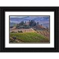 thumbnail image 1 of Eggers, Julie 24x17 Black Ornate Wood Framed with Double Matting Museum Art Print Titled - Italy-Tuscany Belvedere House-Olive trees-and vineyards near San Quirico dOrcia, 1 of 4