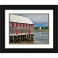 thumbnail image 1 of Eggers, Julie 24x19 Black Ornate Wood Framed with Double Matting Museum Art Print Titled - Maine-Lubec Mulholland Point Lighthouse as seen from the town of Lubec-Maine, 1 of 4