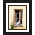 thumbnail image 1 of Eggers, Julie 25x32 Black Ornate Wood Framed with Double Matting Museum Art Print Titled - Italy-Tuscany-Pienza Cat sitting on a window ledge along the streets, 1 of 4
