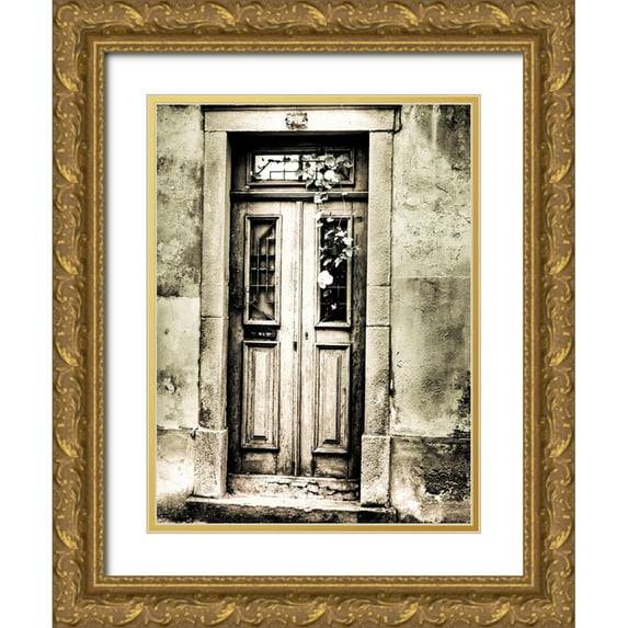 Eggers, Terry 15x18 Gold Ornate Wood Framed with Double Matting Museum Art Print Titled - Portugal-Aveiro-Old doorways in the city