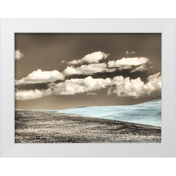 Eggers, Terry 18x15 White Modern Wood Framed Museum Art Print Titled - USA-Washington State-Palouse-Crops growing on the rolling hills of the Palouse