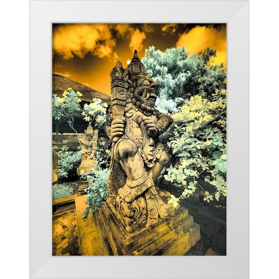 Eggers, Terry 19x24 White Modern Wood Framed Museum Art Print Titled - Indonesia-Bali-Ubud-Pura Tirta Empul Temple-bath in Tampaksiring sacred spring