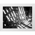 thumbnail image 1 of Eggers, Terry 24x19 White Modern Wood Framed Museum Art Print Titled - Old bicycle inside barn with shadows streaming, 1 of 4