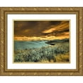 thumbnail image 1 of Eggers, Terry 32x25 Gold Ornate Wood Framed with Double Matting Museum Art Print Titled - USA-Washington State-Palouse-Spring Poppies and Backcountry road through wheat field and clouds, 1 of 4