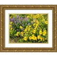 thumbnail image 1 of Eggers, Terry 32x25 Gold Ornate Wood Framed with Double Matting Museum Art Print Titled - USA-Washington State Arrowleaf balsamroot and lupine, 1 of 4