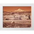 thumbnail image 1 of Eggers, Terry 32x25 White Modern Wood Framed Museum Art Print Titled - USA-Oregon-Columbia Gorge Infrared of spring orchards in bloom and Mount Hood, 1 of 4