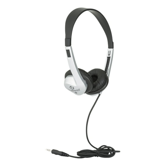 Egghead Heavy-Duty Stereo School Headphones with Leatherette Ear Cushion & Tangle-Free Cord for School Classroom Students Kids and Adults, 20-Bulk Pack - Black