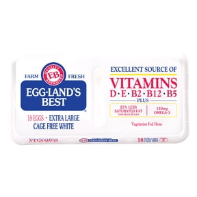 Eggland's Best Cage Free Extra Large White Eggs, 18 Count