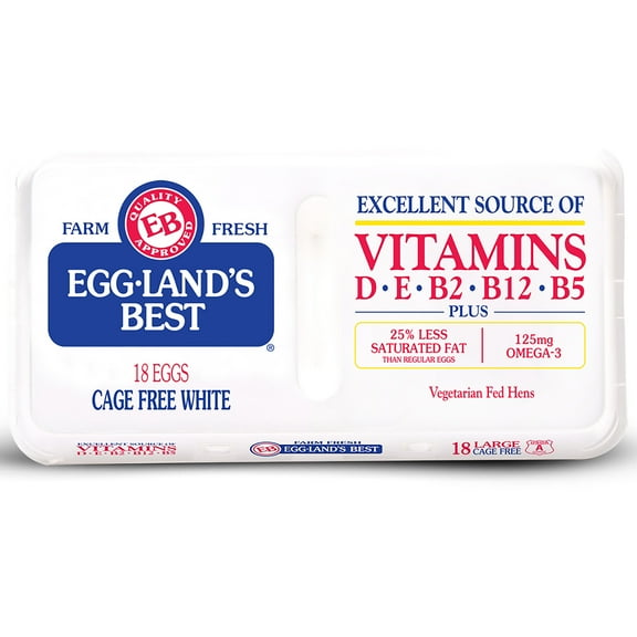 Eggland's Best Cage Free Large White Eggs, 18 Count