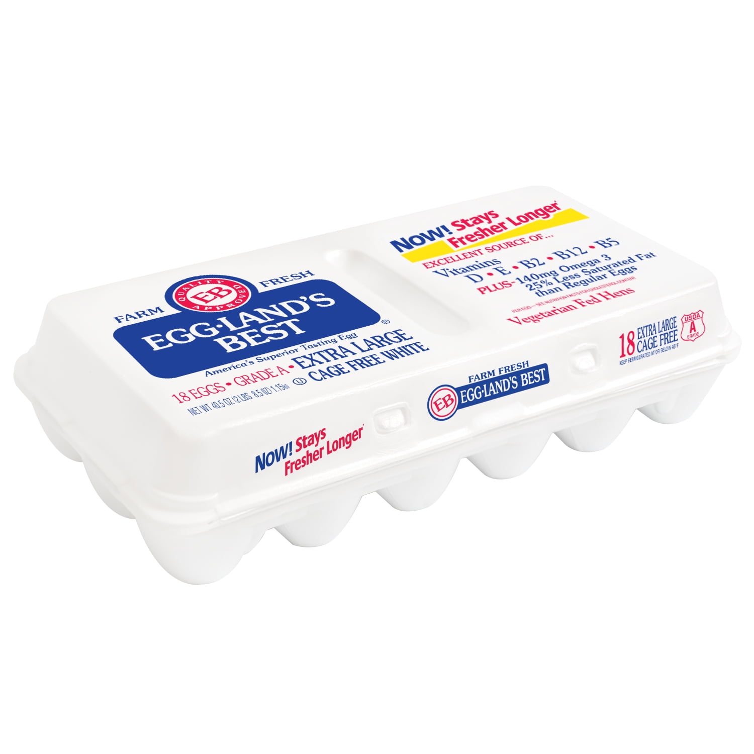 Eggland's Best Cage Free Extra Large White Eggs, 18 Count
