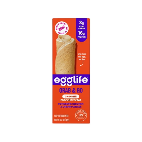 Egglife Grab & Go Chipotle Wrap with Rotisserie Chicken & Cream Cheese, 3.2 oz