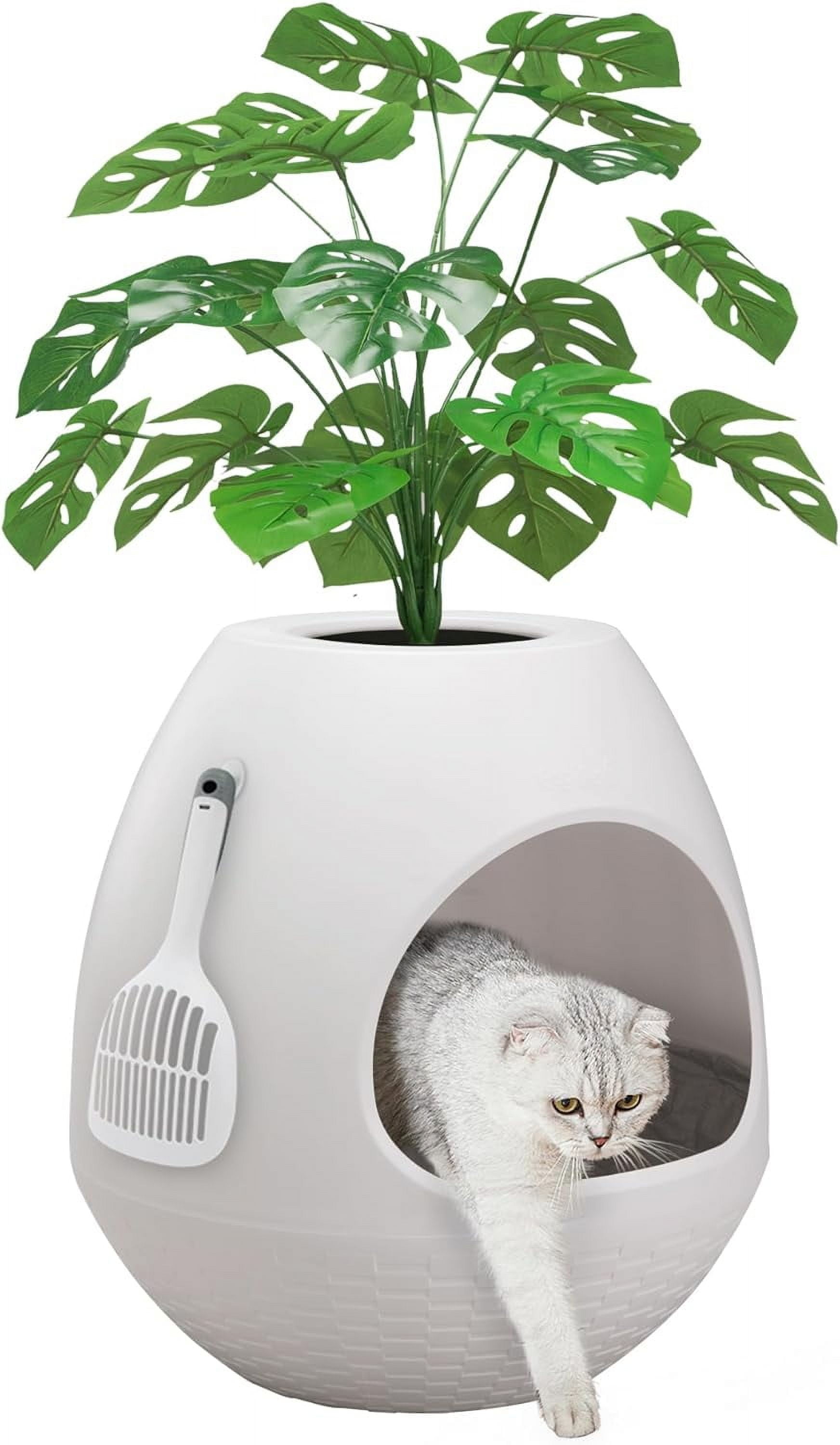 Eggloa6 Plant Litter Box, Hidden Cat Litter Box with Artificial Plants ...