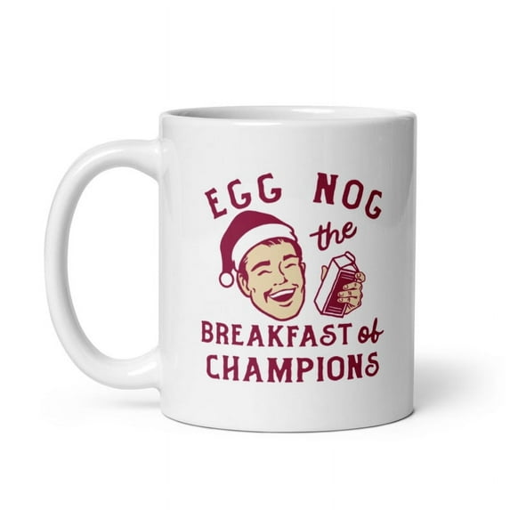 Eggnog The Breakfast Of Champions Mug Funny Xmas Drinking Coffee Cup
