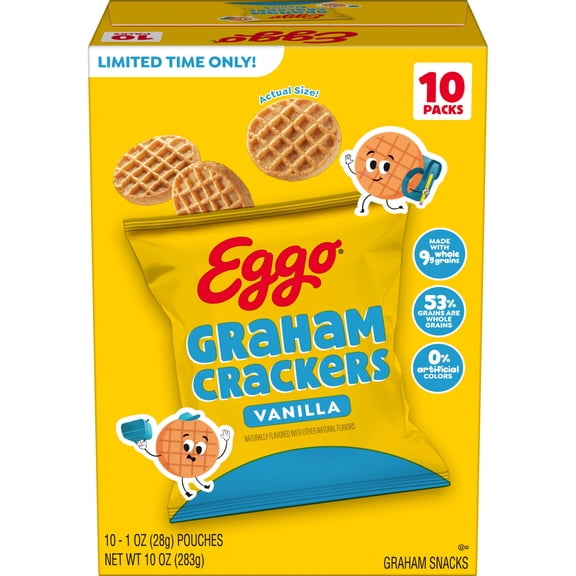 Eggo Vanilla Graham Crackers, Kids Snacks, 10 Count