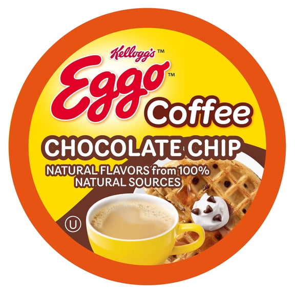 Eggo Beverages Chocolate Chip Waffle Flavored Coffee Pods for Keurig K Cup Brewers, Fair Trade Certified, 40 Count  Rich and Indulgent Chocolate