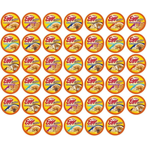 Eggo Beverages Waffle Flavored Coffee Pods, Variety Pack, Fair Trade Certified, Gluten-Free, Naturally Caffeinated, Kosher, 40 Count
