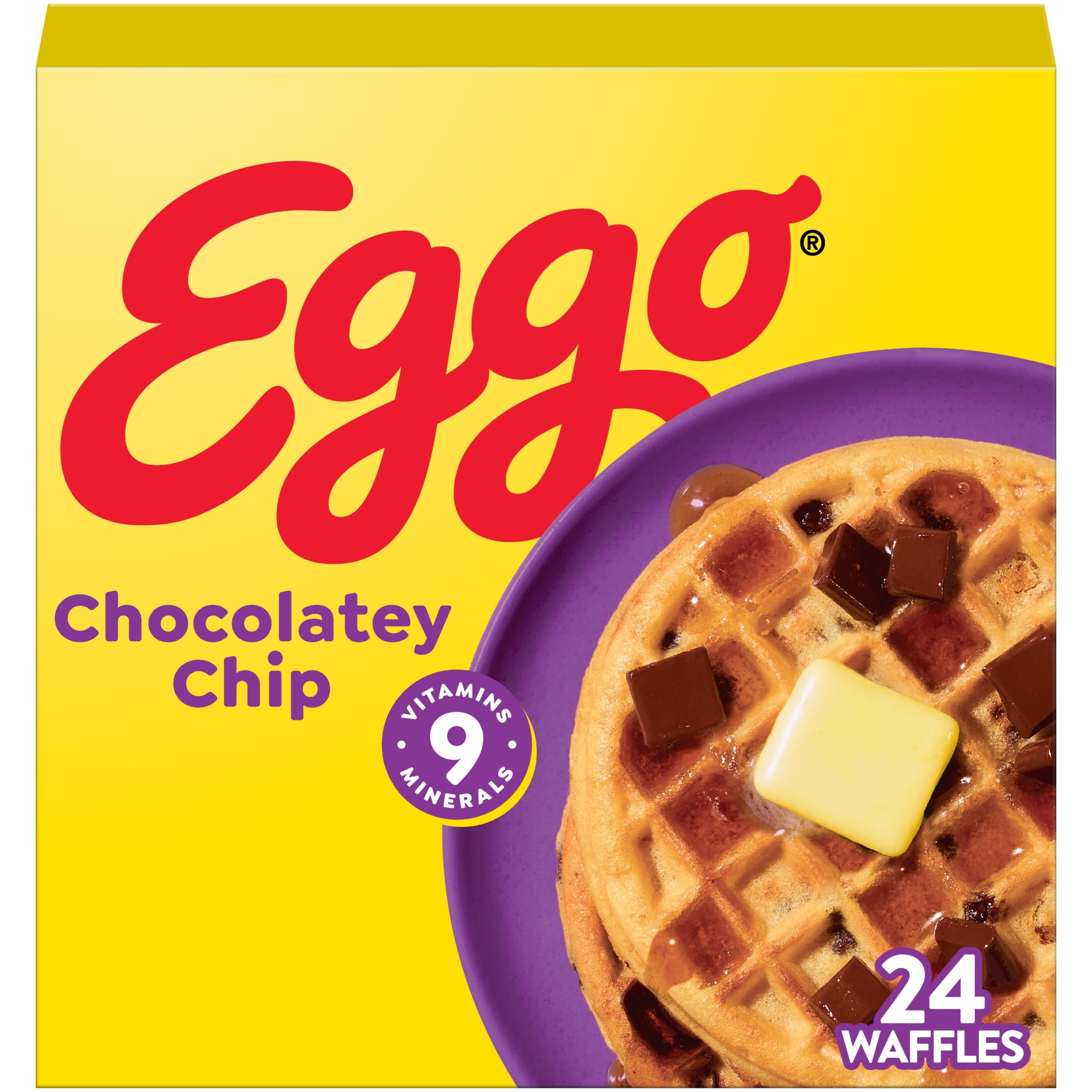 Eggo Chocolatey Chip Waffles, Frozen Breakfast, 29.6 oz, 24 Count
