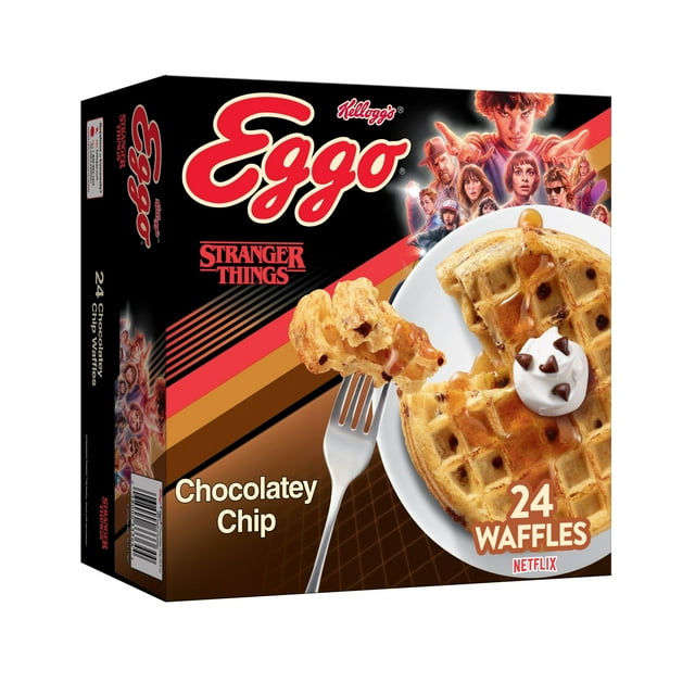 Eggo Chocolatey Chip Waffles, PeanutFree, 29.6 oz, 24 Count (Frozen