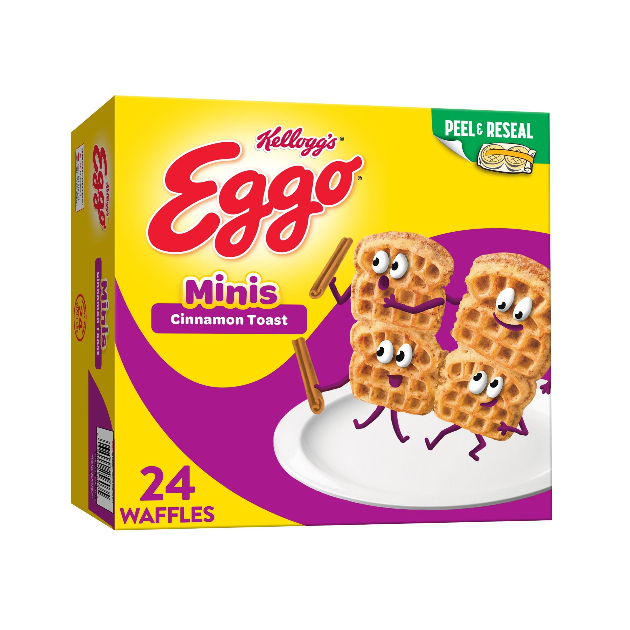 Eggo Minis Cinnamon Toast Waffle Bites, Frozen Breakfast, 25.8 oz, 24
