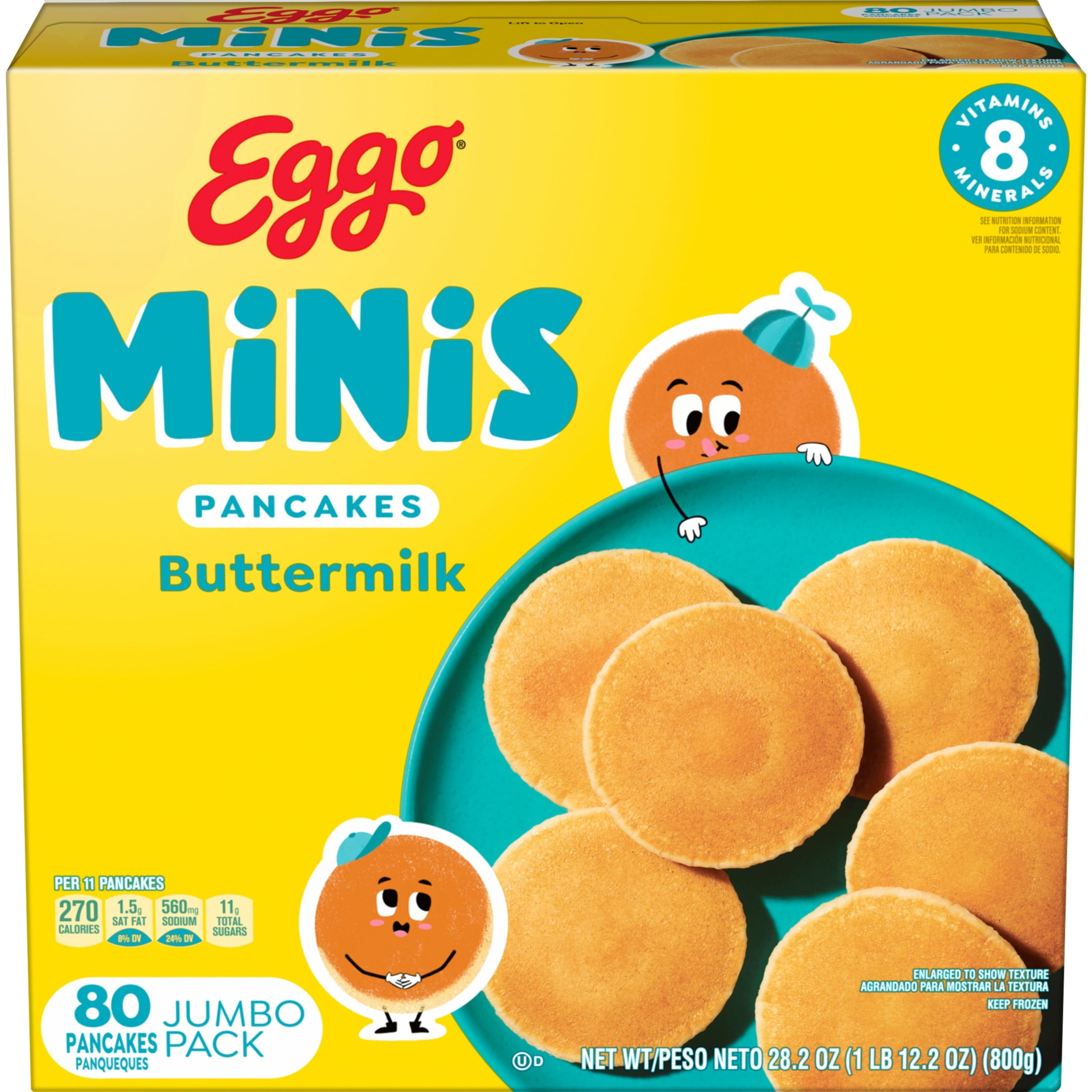 Eggo Minis Original Pancake Bites, Frozen Breakfast, 28.2 oz, 80 Count