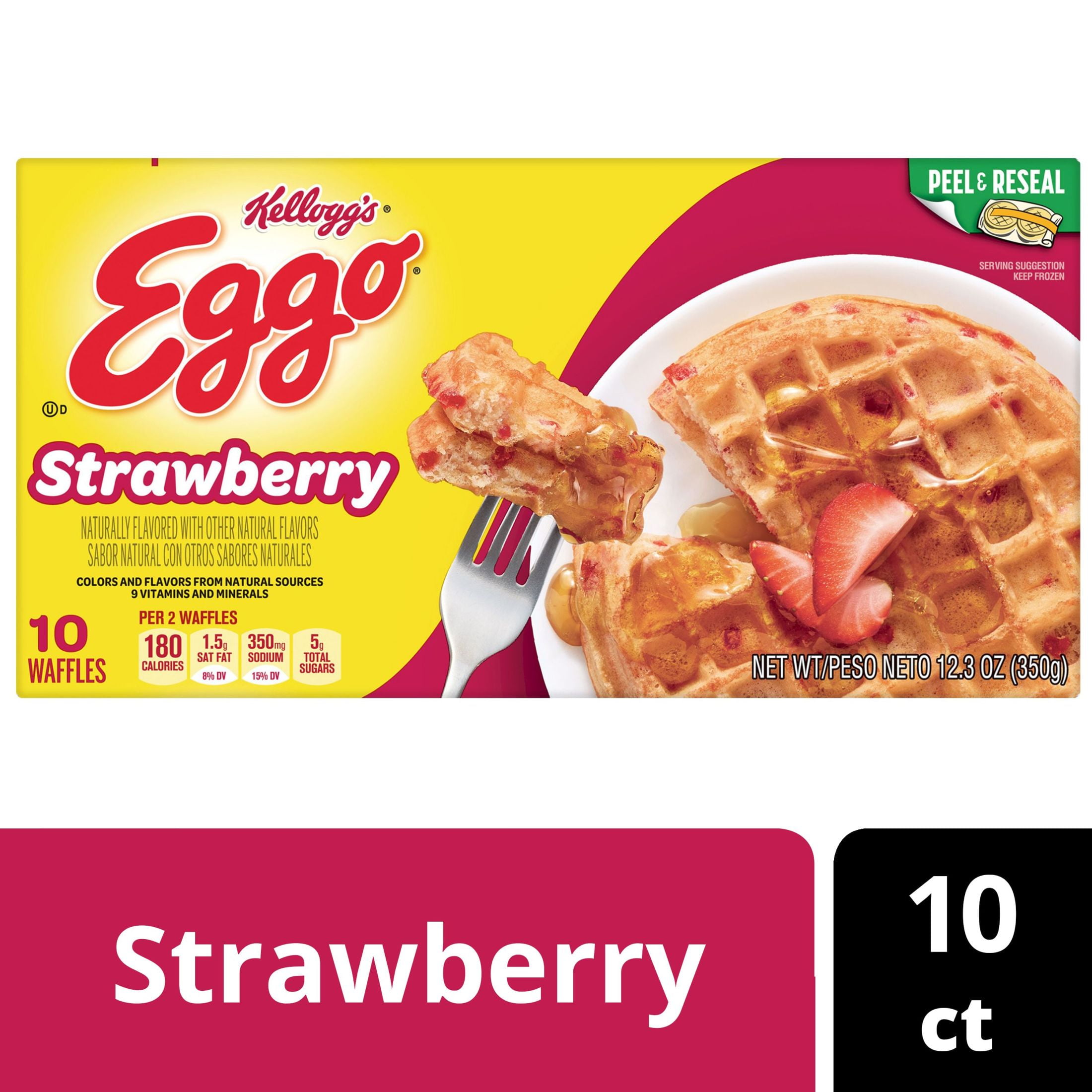 Eggo Strawberry Waffles, 12.3 oz, 10 Count (Frozen)
