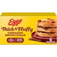 thumbnail image 1 of Eggo Thick and Fluffy Cinnamon Brown Sugar Waffles, Frozen Breakfast, 11.6 oz, 6 Count, 1 of 10