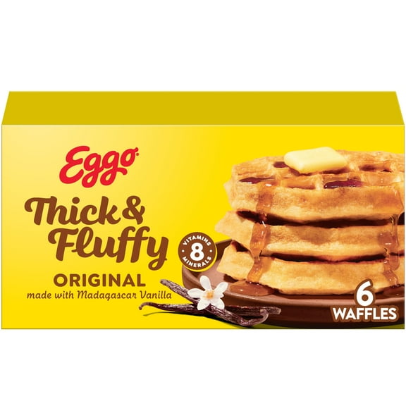 Eggo Thick and Fluffy Original Waffles, Frozen Breakfast, 11.6 oz, 6 Count