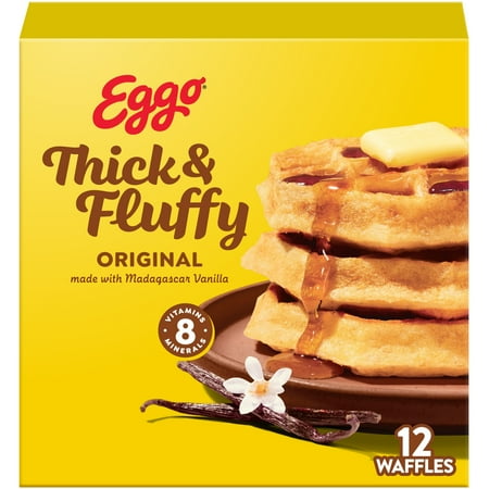 Eggo Thick and Fluffy Original Waffles, Breakfast Food, 23.2 oz, 12 Count (Frozen)