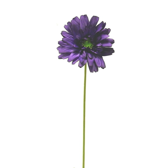 Eggplant Amethyst Gerbera Daisy 31in Artificial Polysilk Faux Fake Flower Spray for Craft Home Garden Outdoor Bouquet Arrangement Ceremony Wedding Arch Floral Wall Aisle Decor (Purple, Set of 6)