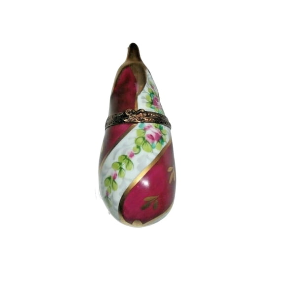 Limoges Porcelain Eggplant Classic Design Trinket Box Limoges Box Porcelain Figurine