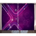 thumbnail image 1 of Ambesonne Eggplant Curtains 2 Panel Set, Purple Lines Circles, 108" x 108", Violet Pink, 1 of 3