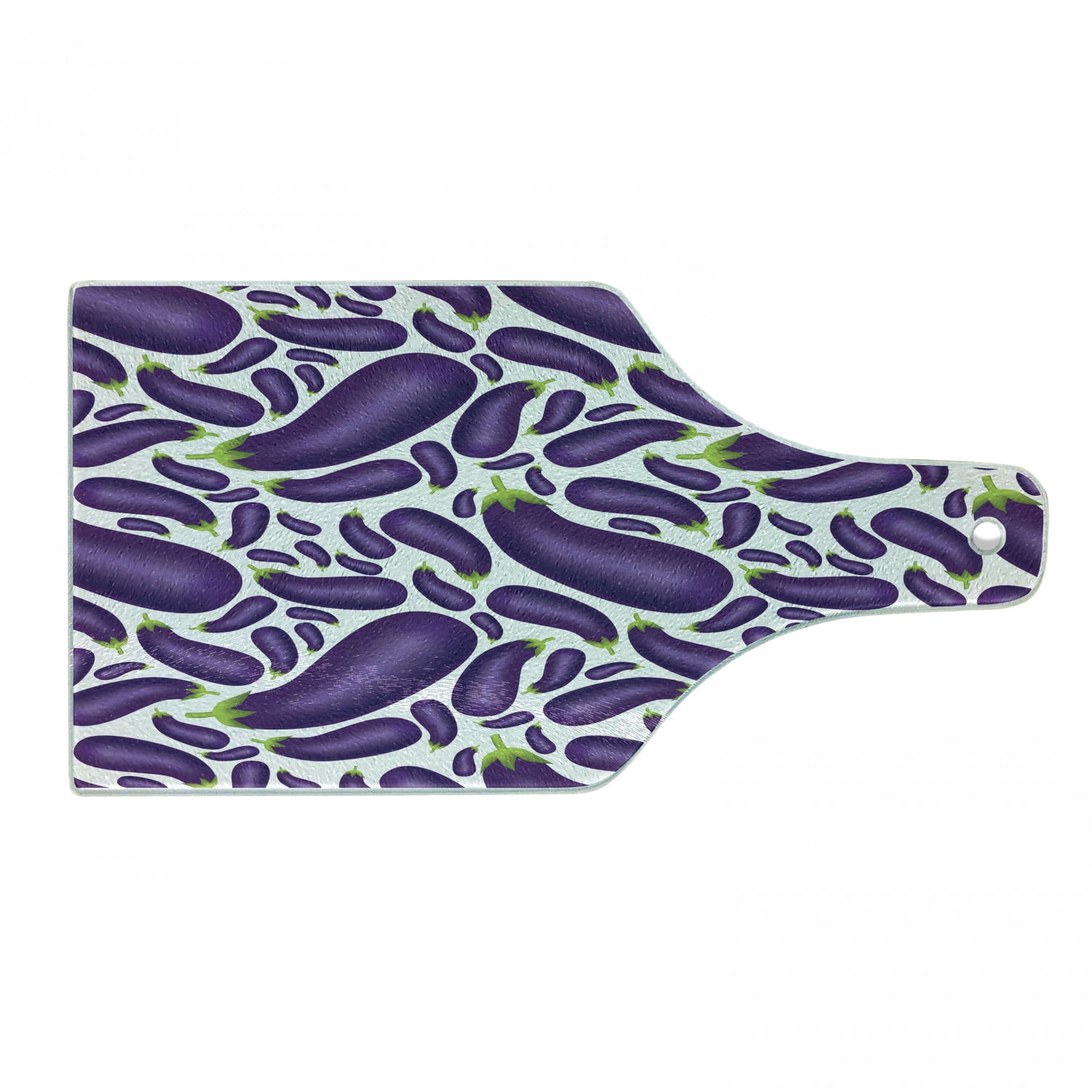 Purple Eggplant Pattern Tempered Glass Cutting Board