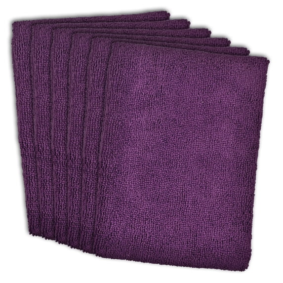 Eggplant Essential Microfiber Dishtowel (Set of 6)