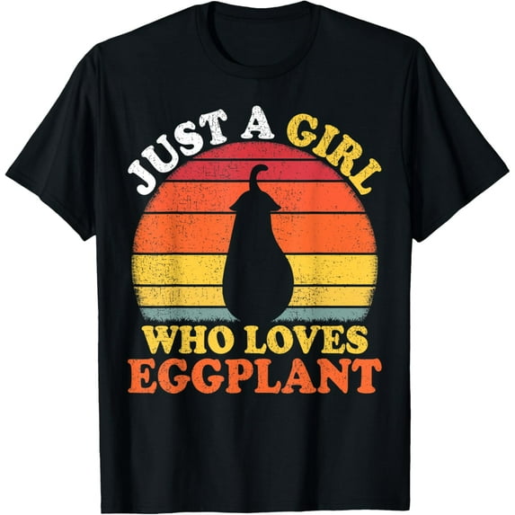 Eggplant Fruit Vintage Just A Girl Who Loves Eggplant T-Shirt