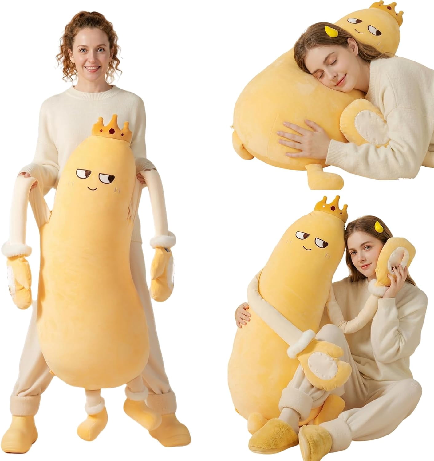 Eggplant Mango King Hugging Pillow, Smart Mango Patting Pillow for & Sleep Aid, Patting Pillows with Heating, Partner Plush Comfort Pillows for Side Sleepers (Mango, Basic, M 37.4in)
