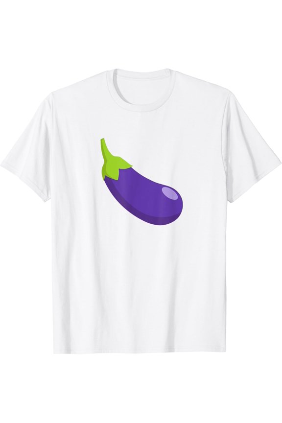 Eggplant & Peach Matching Couple Icon Emoticon Costume T-Shirt
