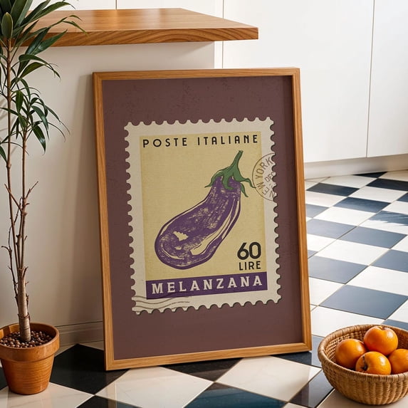 Eggplant Poster, Retro Stamp, Italian Food, Trendy Unique, Kitchen And ...