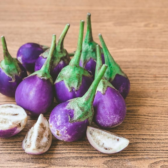 Eggplant Seeds - Round Mauve - 2 Gram Packet ~400 Seeds - Solanum melongena - Non-GMO, Heirloom - Farm & Vegetable Garden