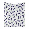 thumbnail image 1 of Eggplant Soft Flannel Fleece Blanket, Fresh Eggplants on White Surface Delicious Dishes Eco Food Health and Well Being, Cozy Plush for Indoor and Outdoor Use, 60" x 80", Purple White, by Ambesonne, 1 of 6
