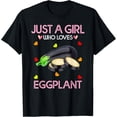 thumbnail image 1 of Eggplant Tee For Women Just A Girl Who Loves Eggplant T-Shirt, 1 of 4